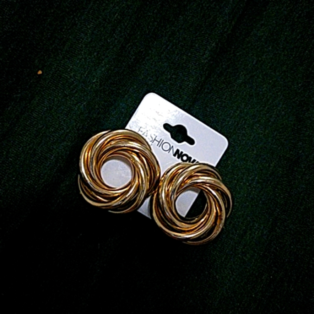 Chunky big gold earrings